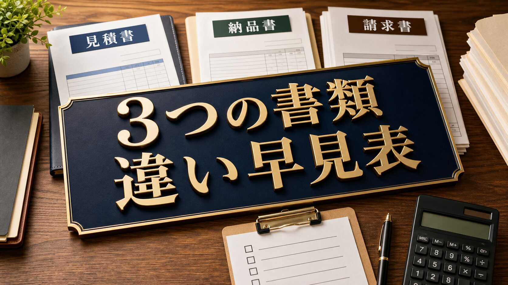 見積書と請求書と納品書、何が違う？役割と使い分けが一目でわかる早見表