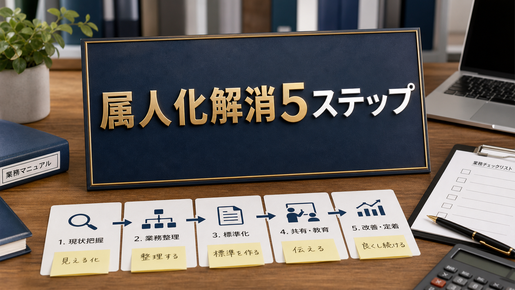 「この作業、私しかできない」を解消する業務の標準化5ステップ